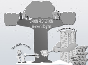 UNION DEFENDS WORKING PEOPLE